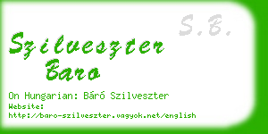 szilveszter baro business card